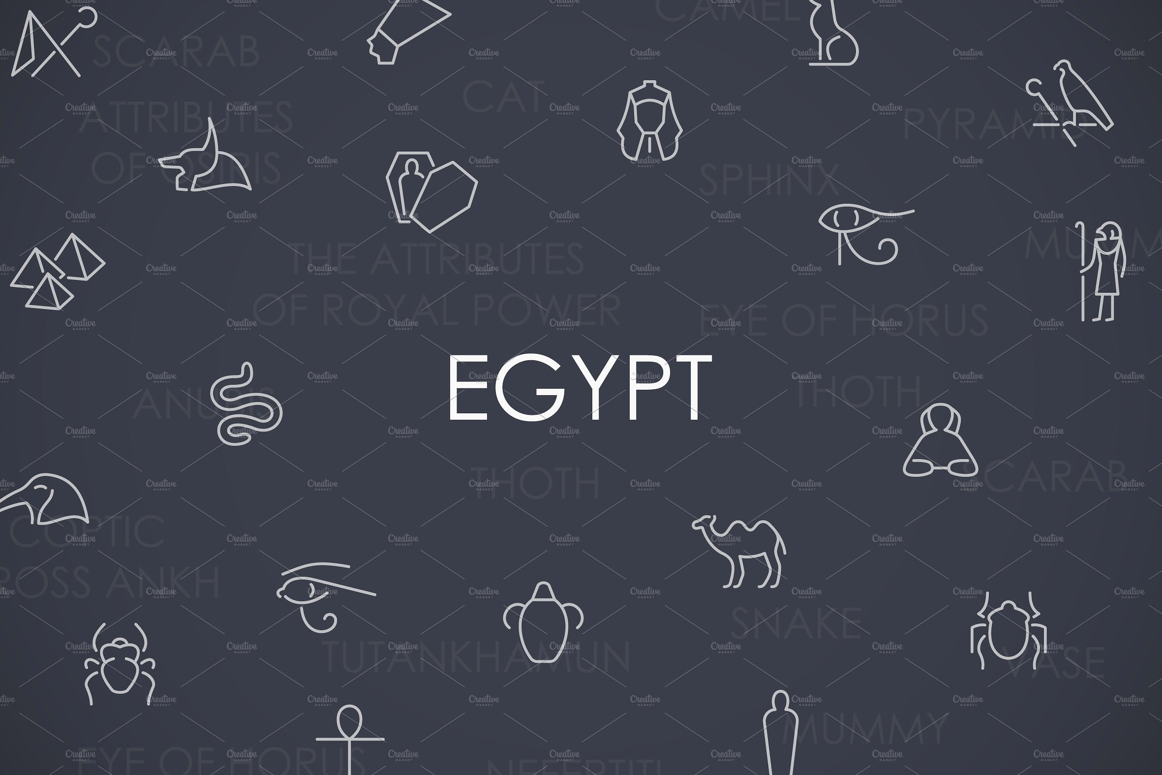 Egypt thinline icons