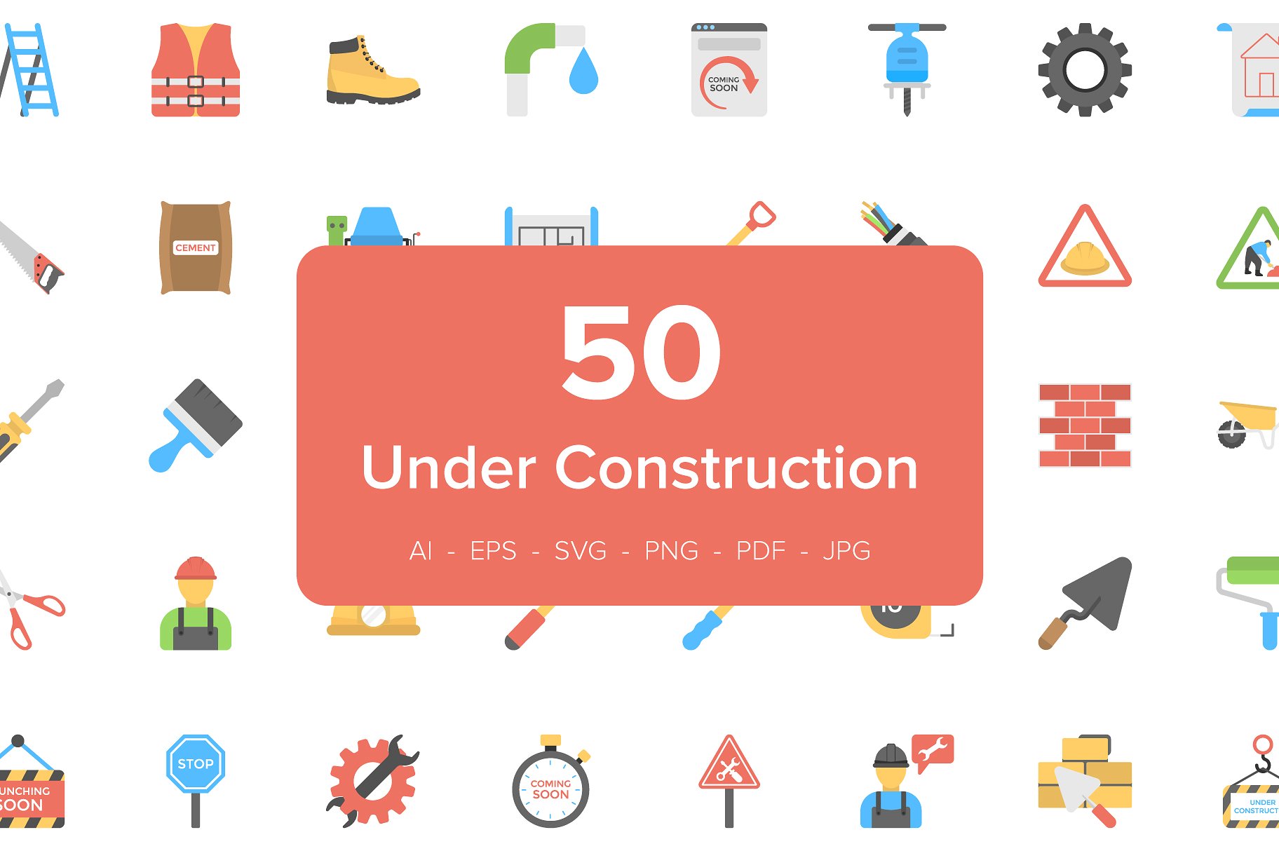 50 Under Construction Flat Ico