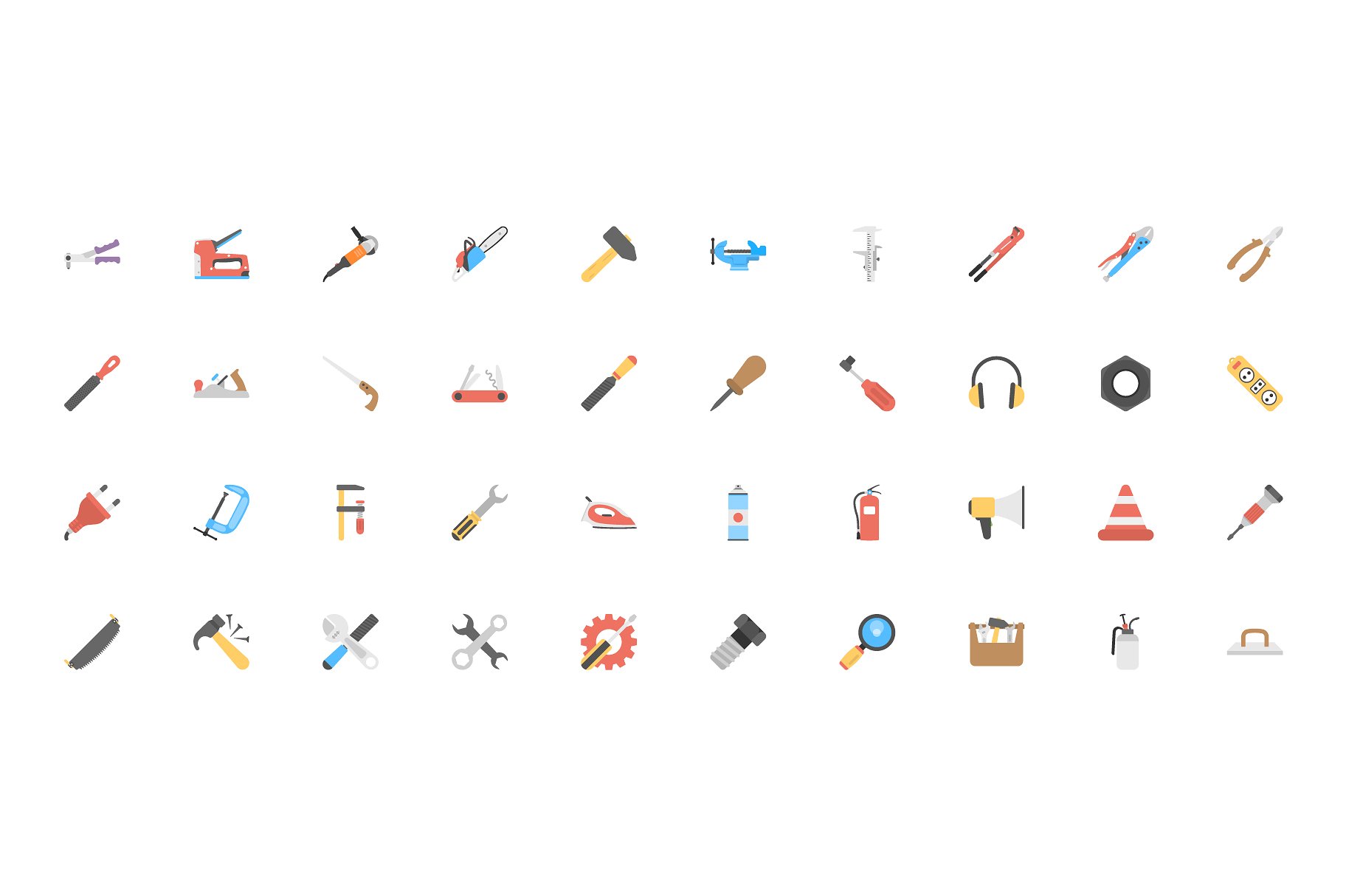 110 Tool Flat Vector Icons