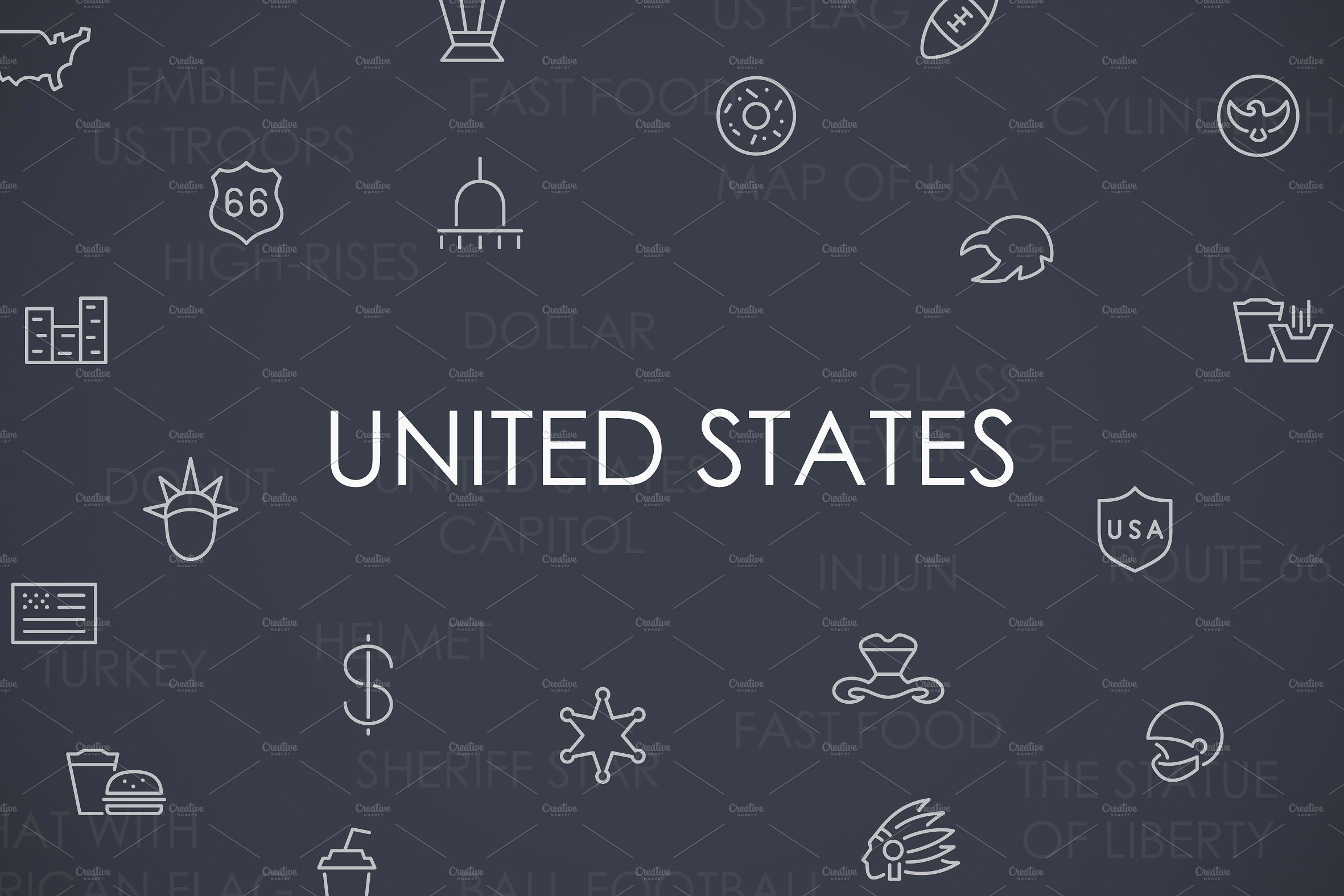 UNITED STATES thinline icons