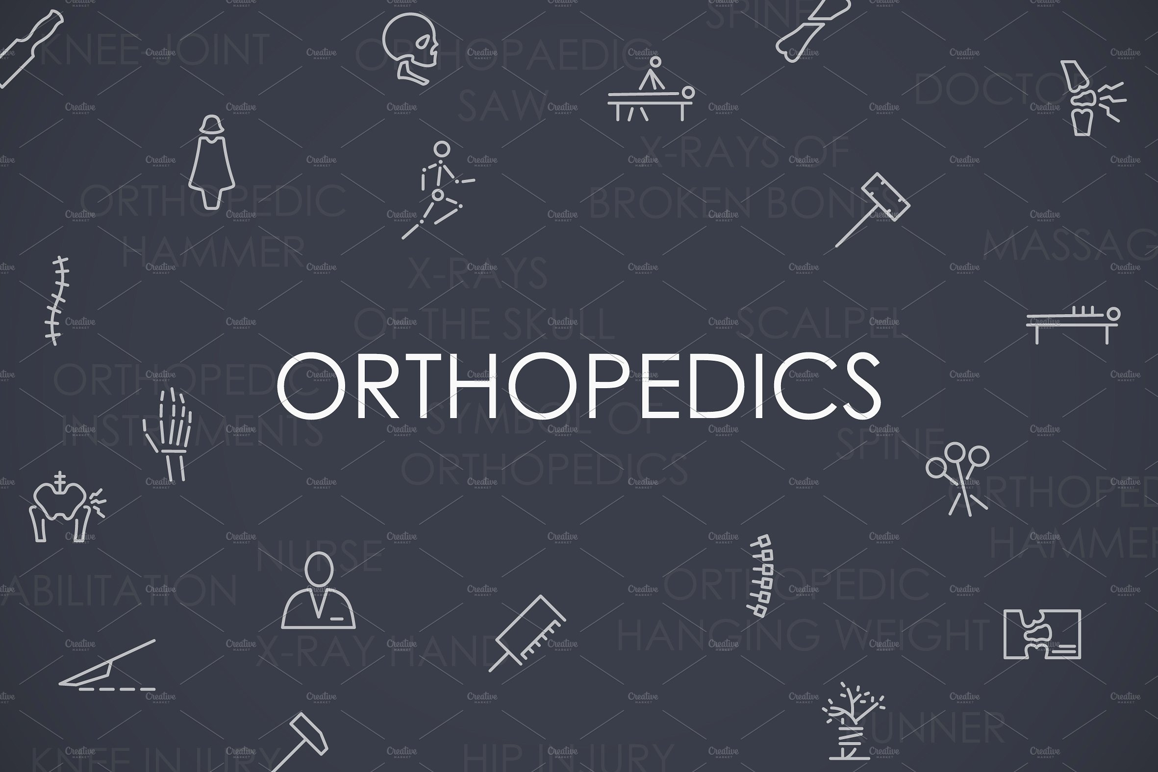 Оrthopedics thinline icons