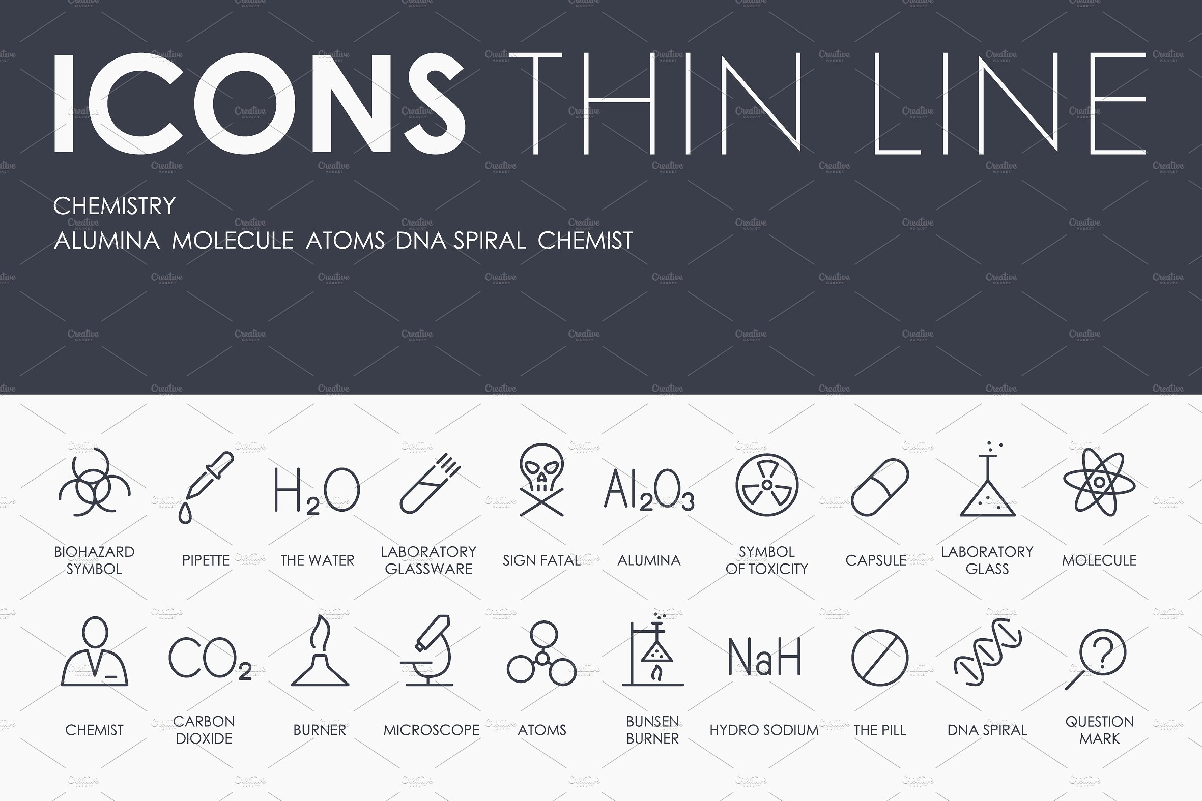 Chemistry thinline icons