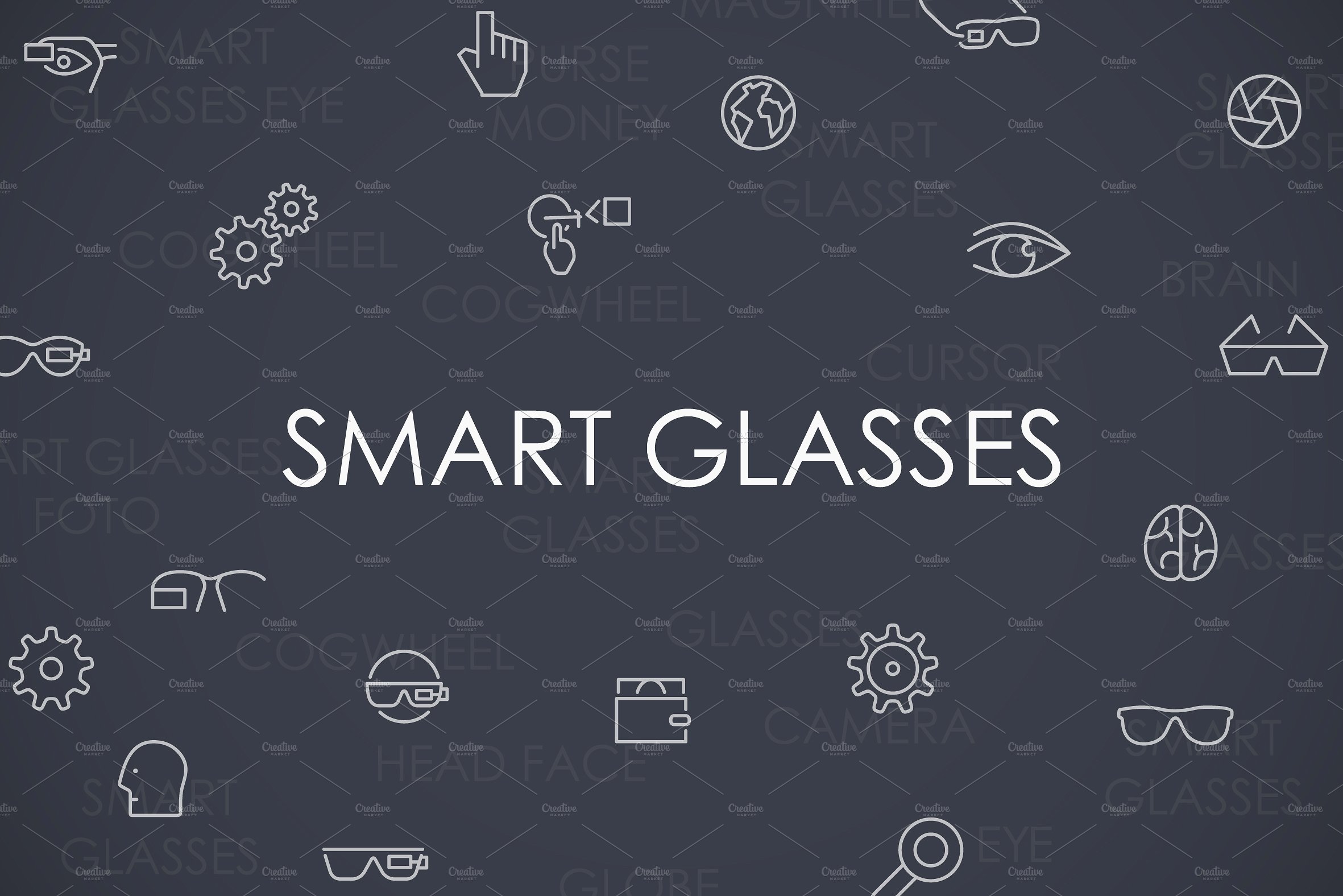 Smart glasses thinline icons