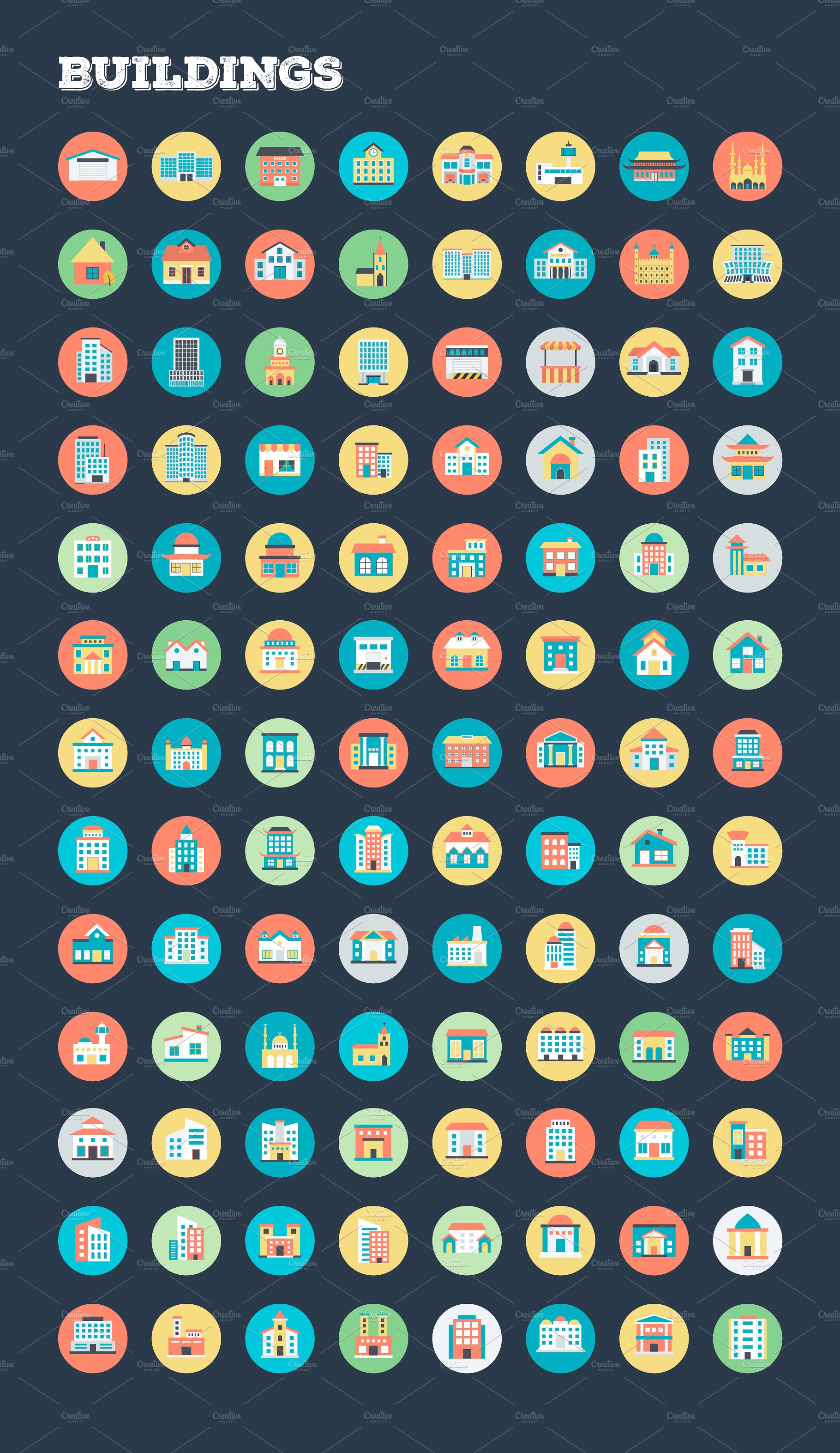 4059 Flat Rounded Vector Icons