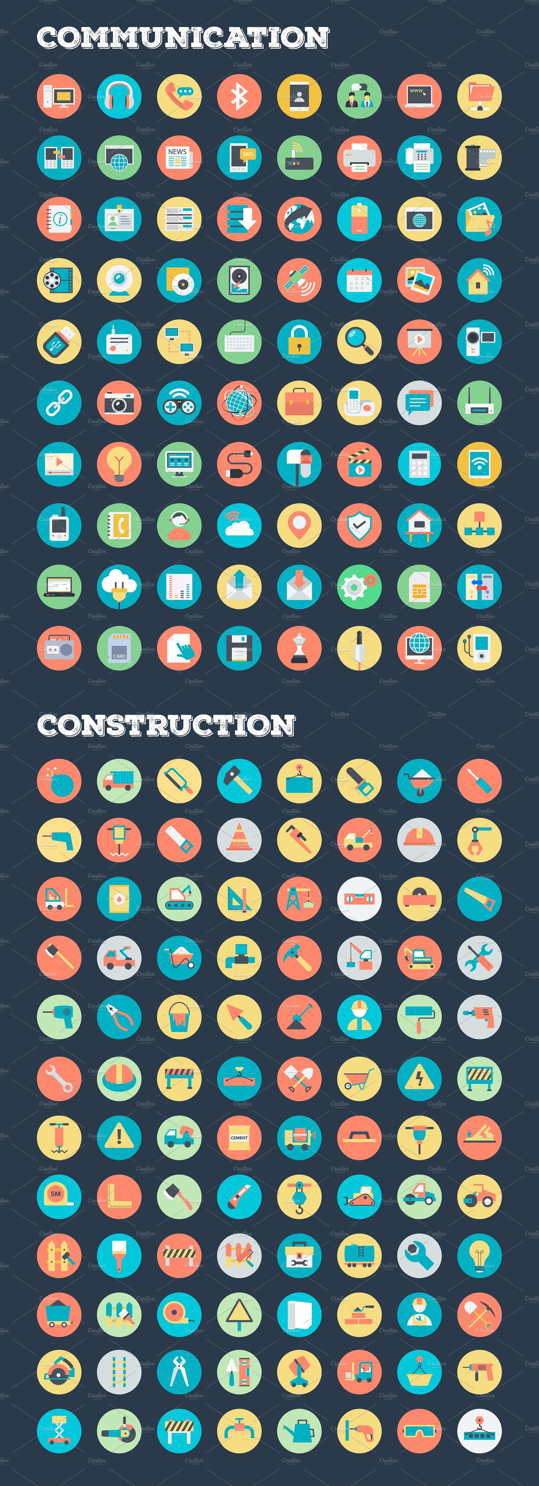 4059 Flat Rounded Vector Icons