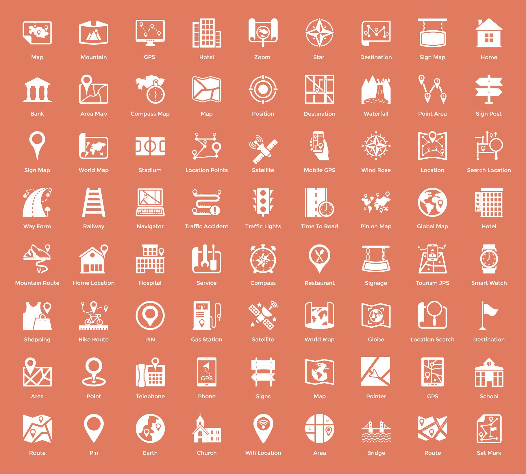 108 Maps and Navigation Icons