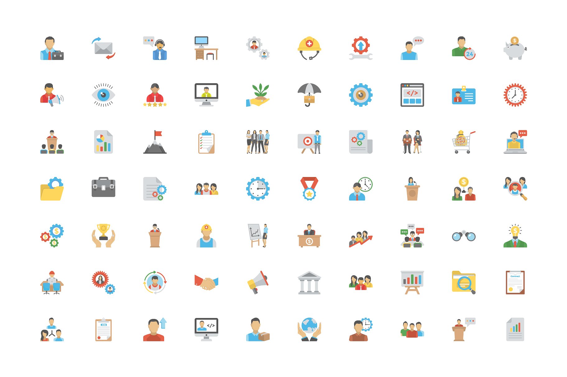 180 Human Resources Flat Icons