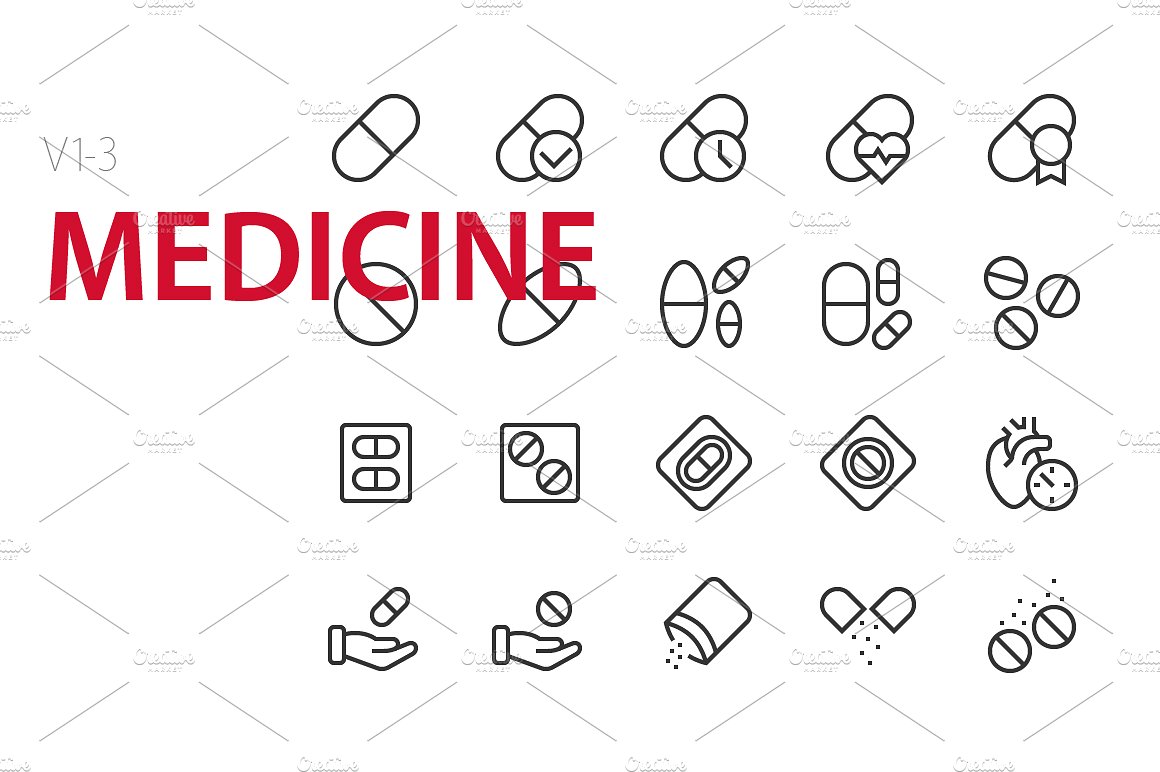 60 Medicine UI icons