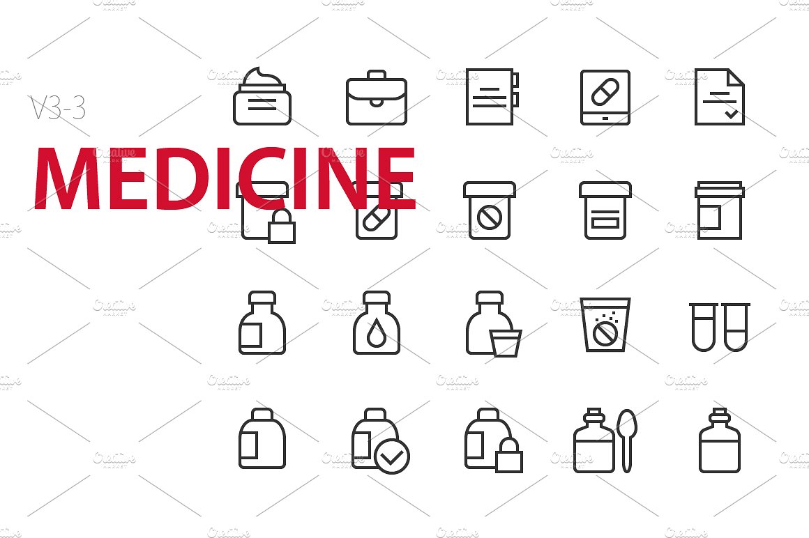 60 Medicine UI icons