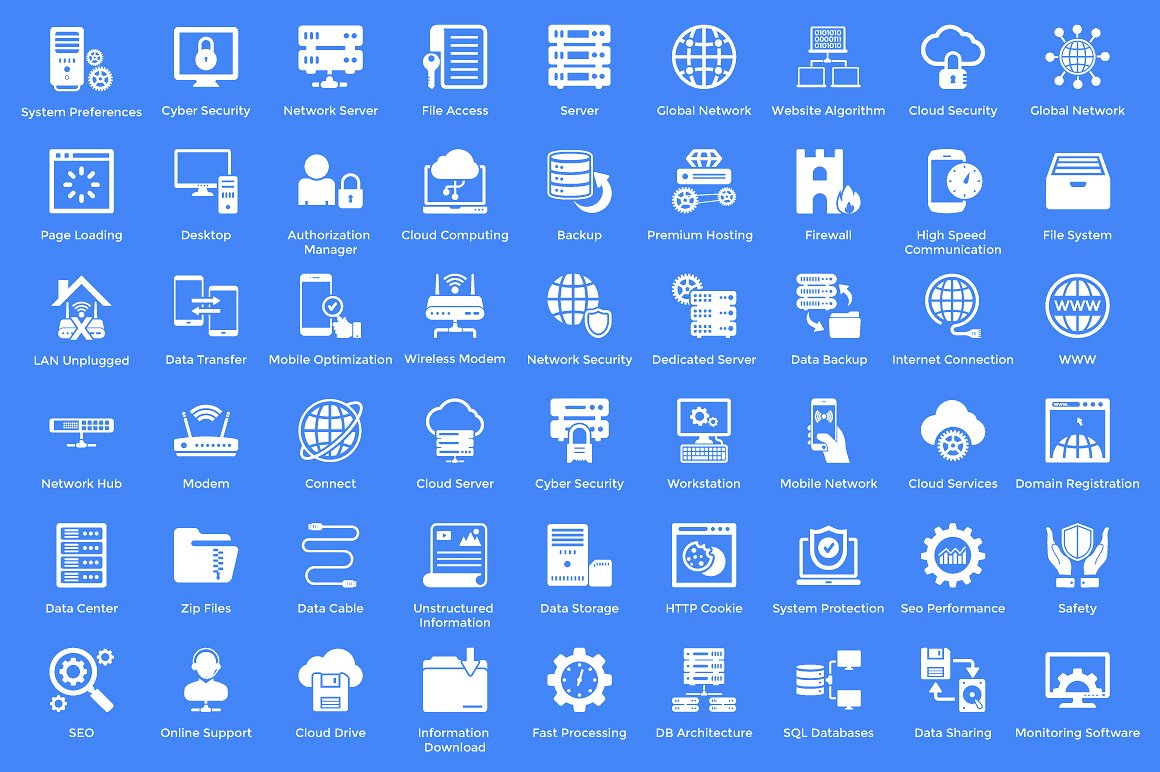 144 Web Hosting Icons