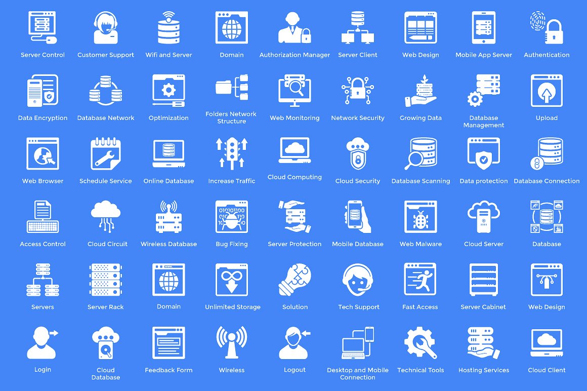 144 Web Hosting Icons