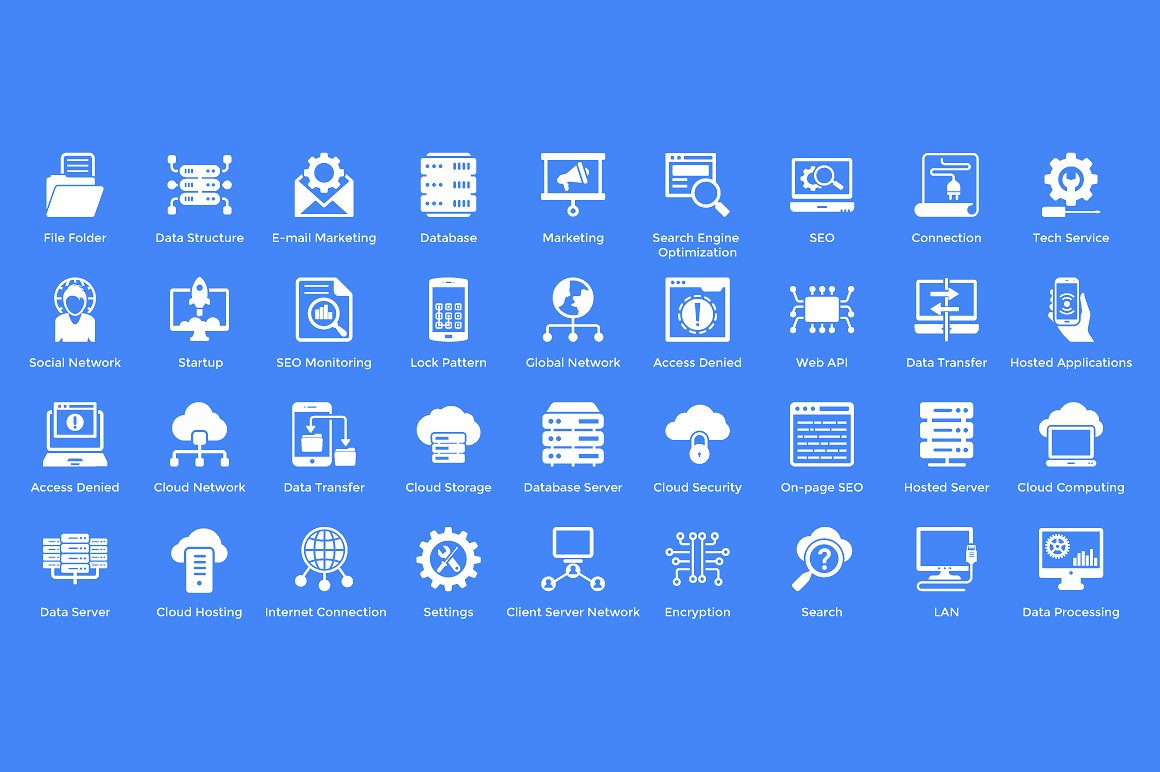 144 Web Hosting Icons