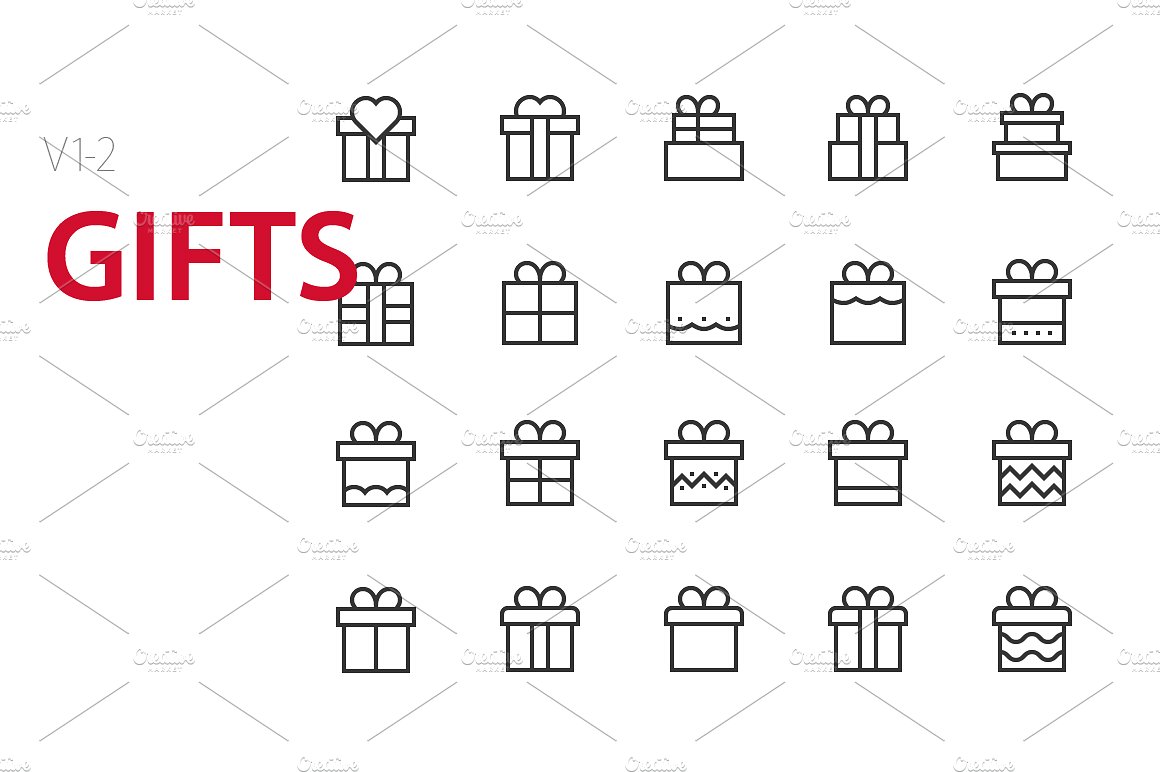 40 Gifts UI icons