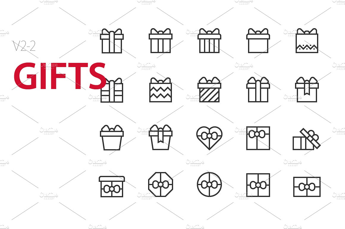 40 Gifts UI icons