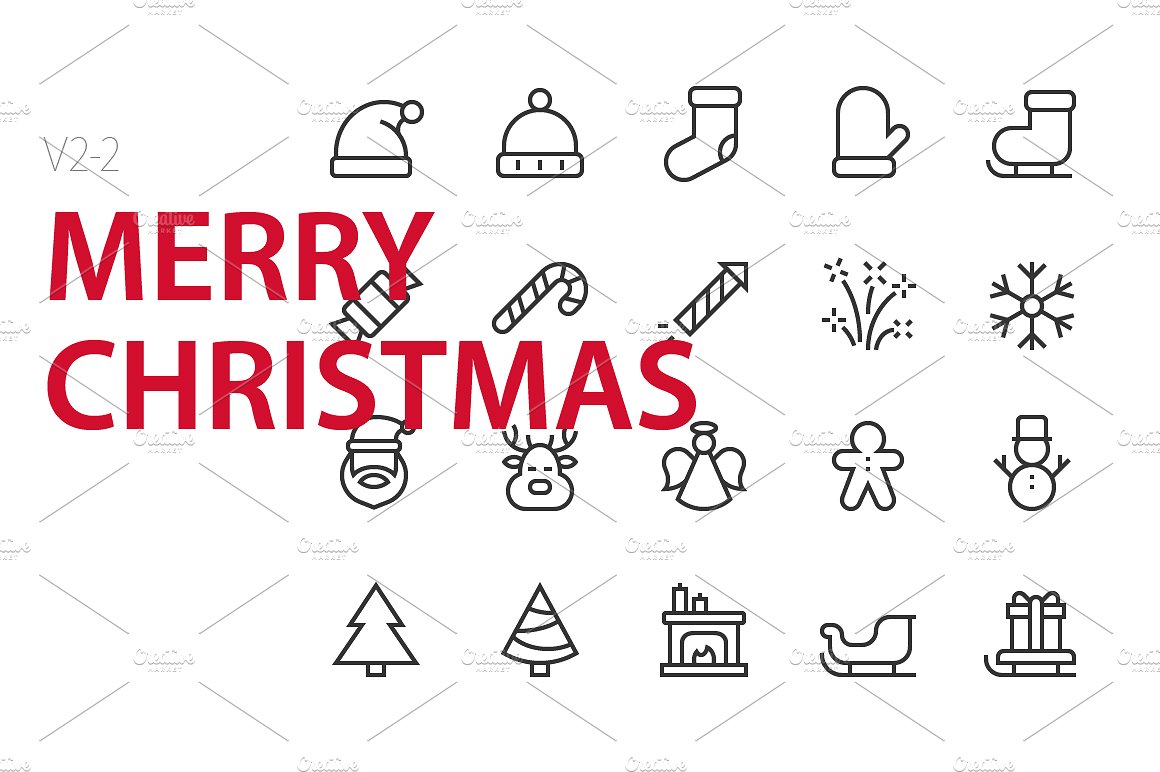 40 Merry Christmas UI icons