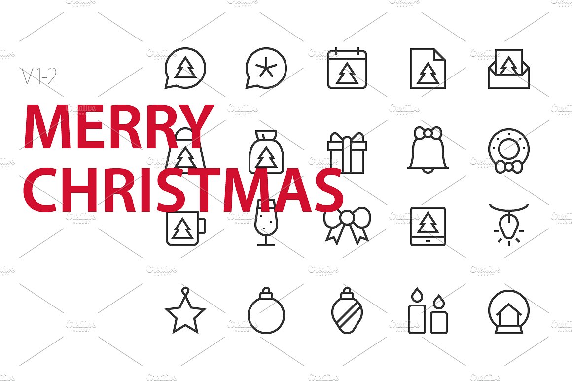 40 Merry Christmas UI icons