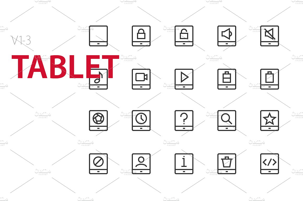 60 Tablet UI icons