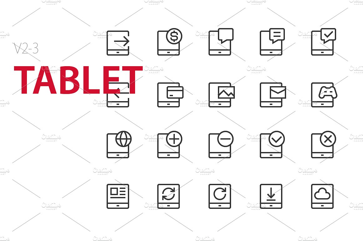 60 Tablet UI icons