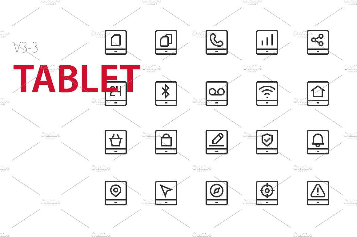 60 Tablet UI icons