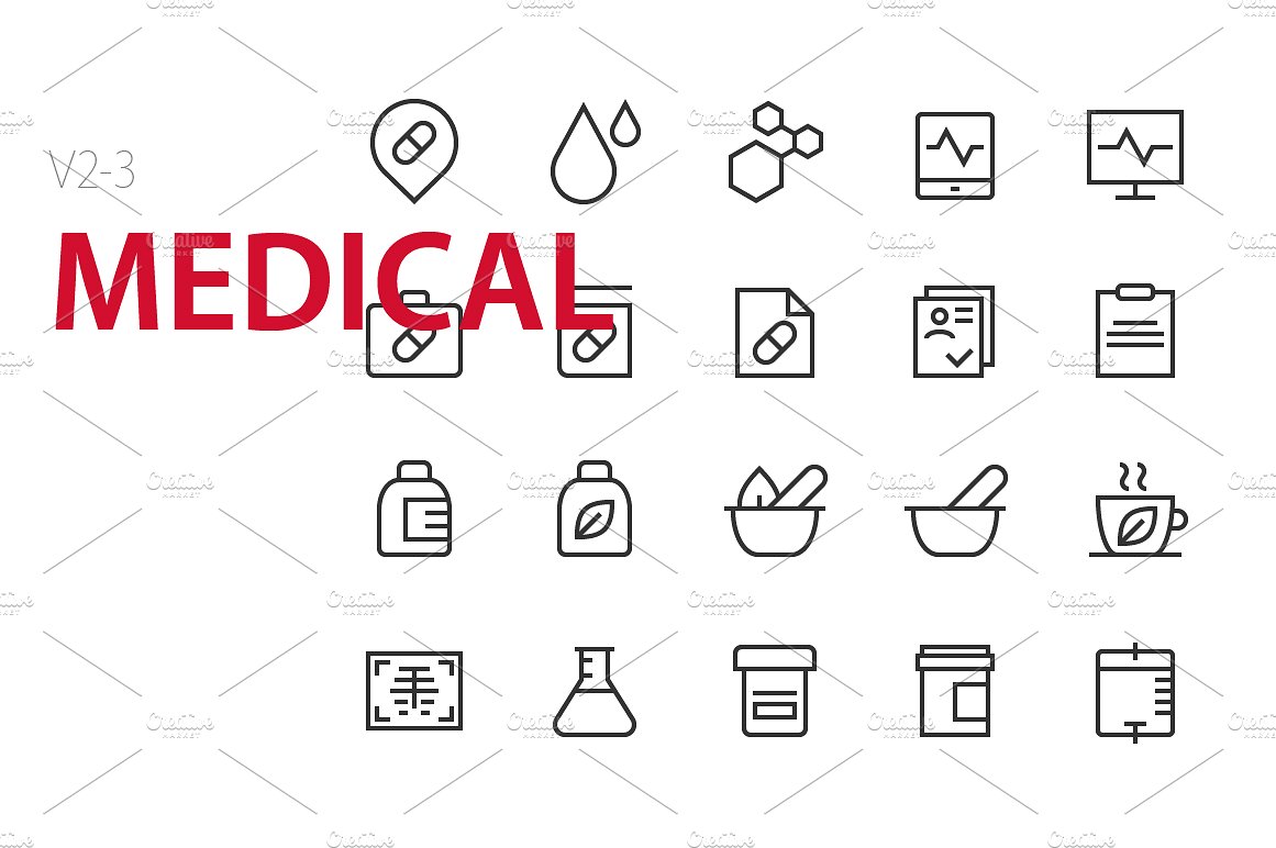 60 Medical UI icons