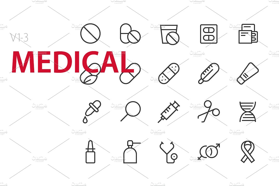 60 Medical UI icons