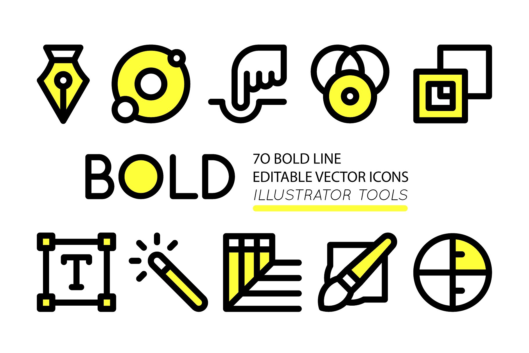 BOLD icons Adobe Illustrator t