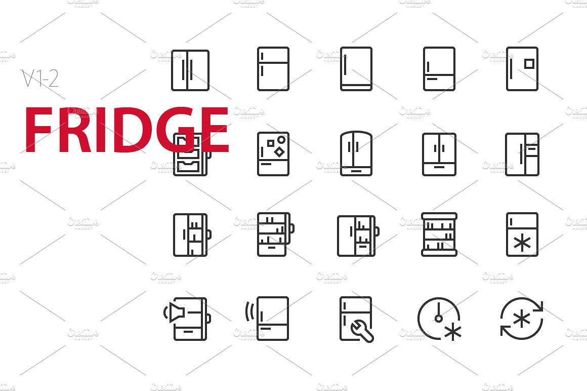 40 Fridge UI icons