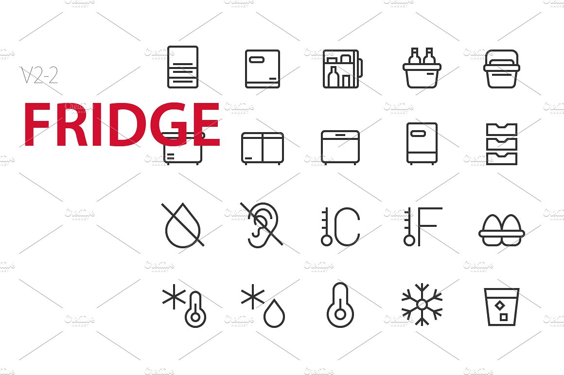 40 Fridge UI icons