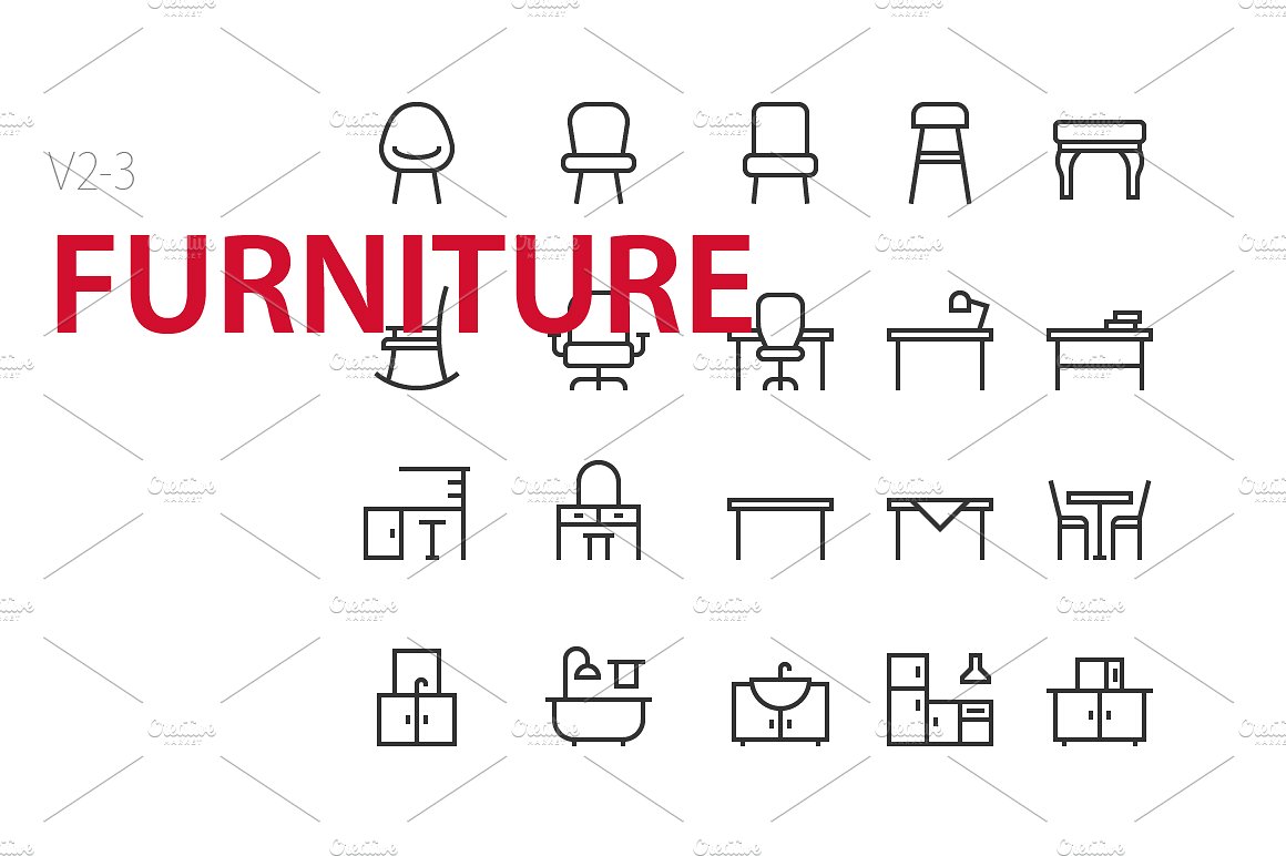 60 Furniture UI icons