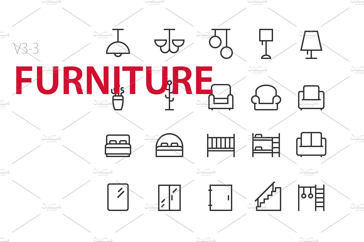 60 Furniture UI icons