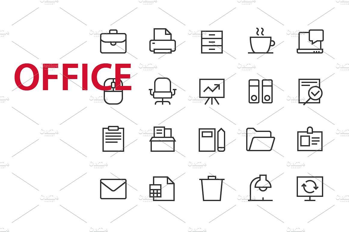 20 Office UI icons