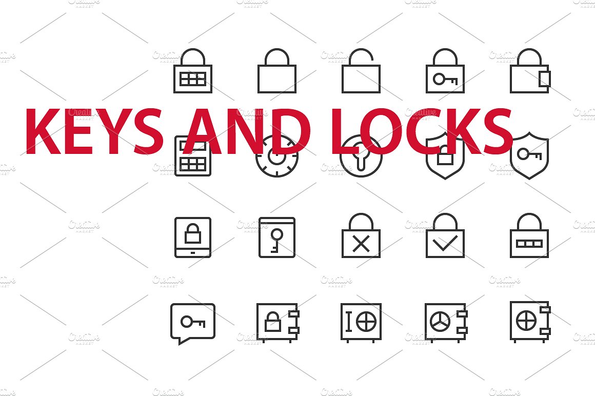 20 Keys and Locks UI icons