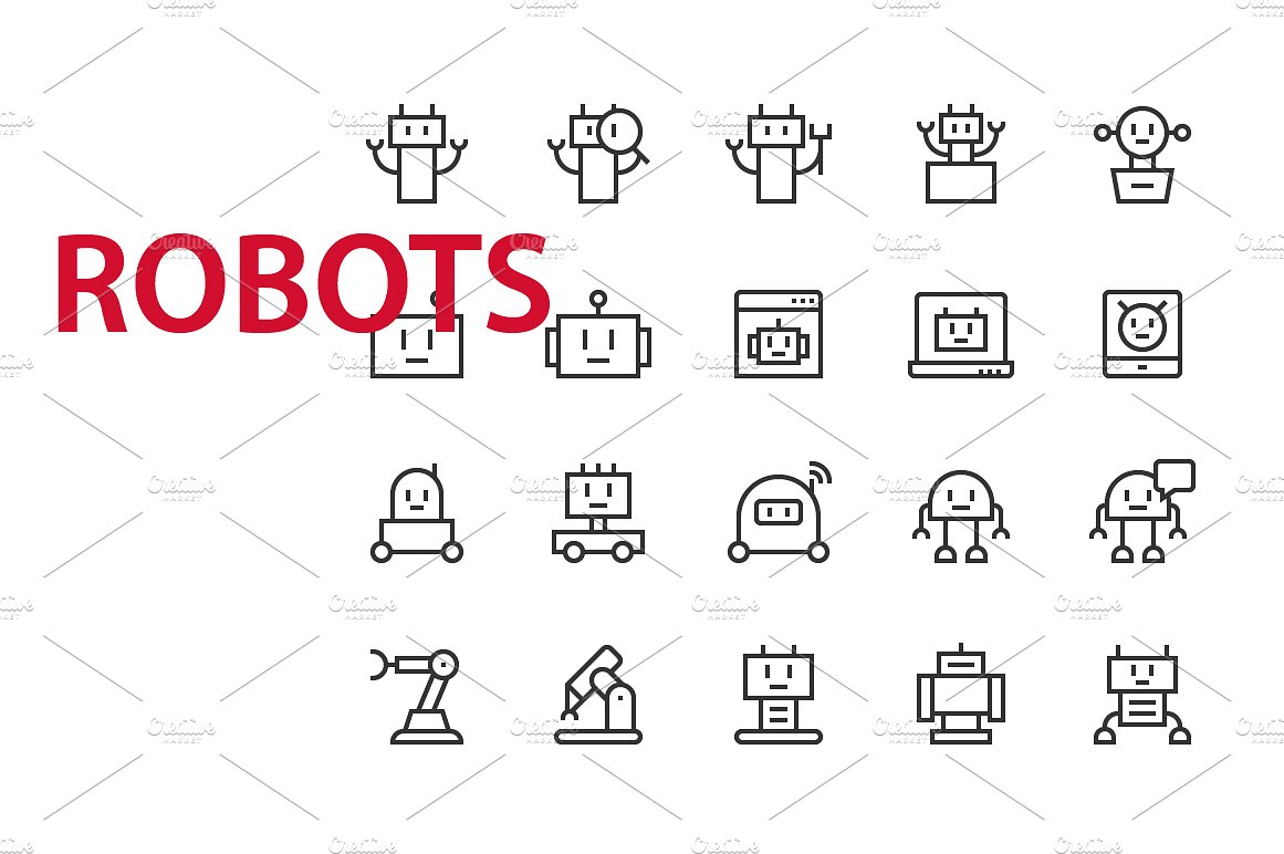 20 Robots UI icons