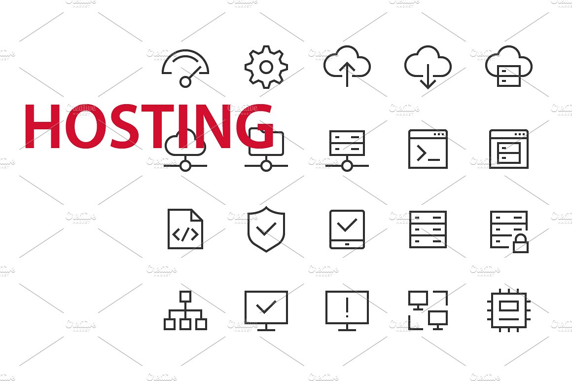 20 Hosting UI icons