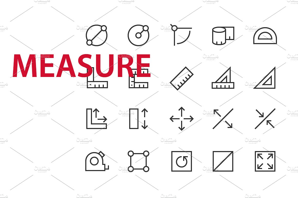 20 Measure UI icons
