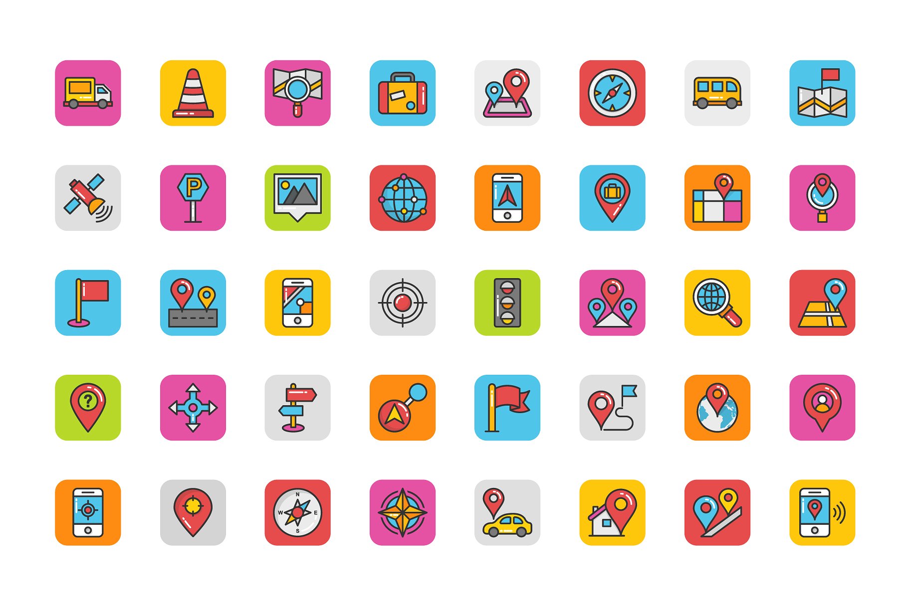 208 Map and Navigation Icons