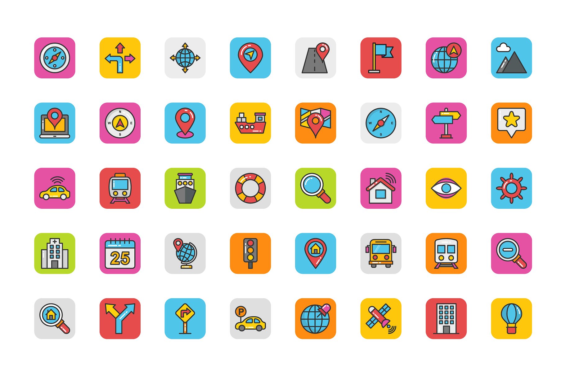 208 Map and Navigation Icons