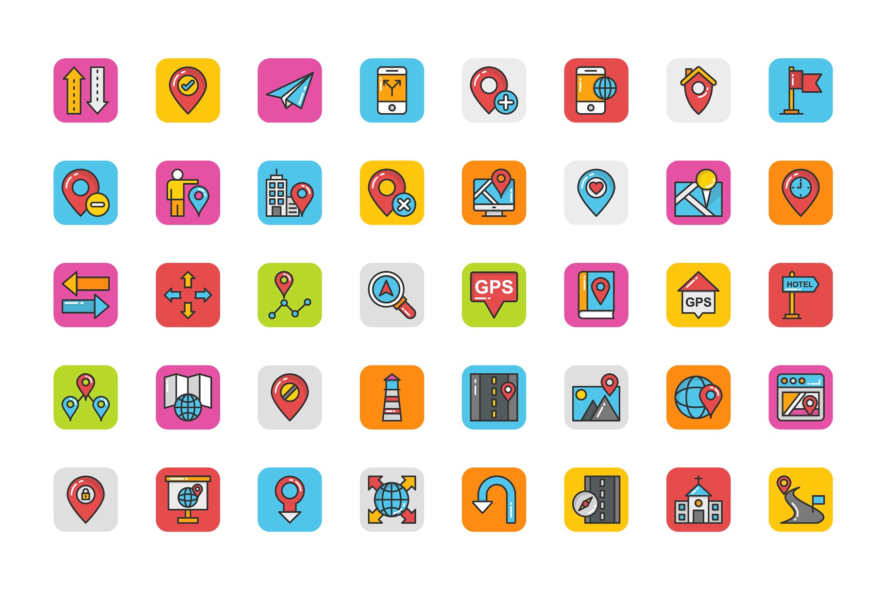 208 Map and Navigation Icons