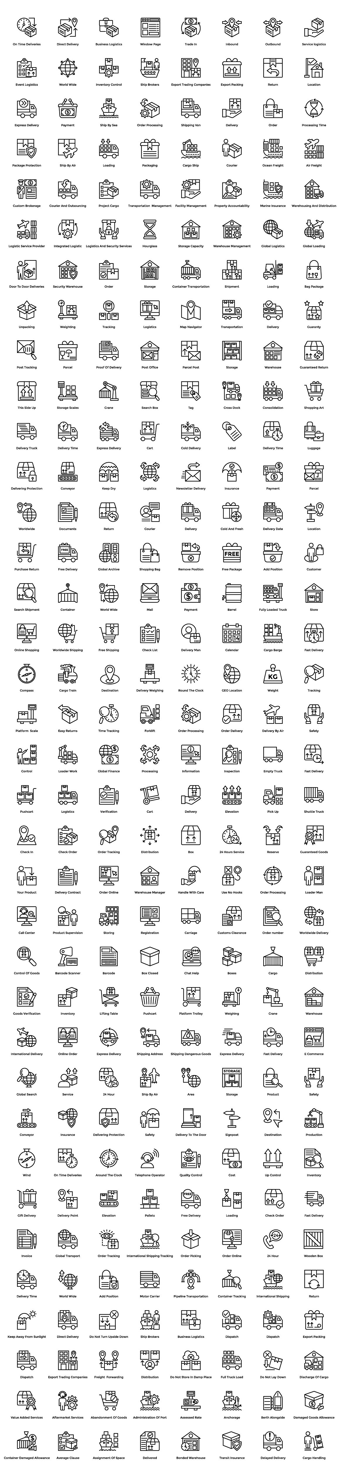 288 Logistics Delivery Icons