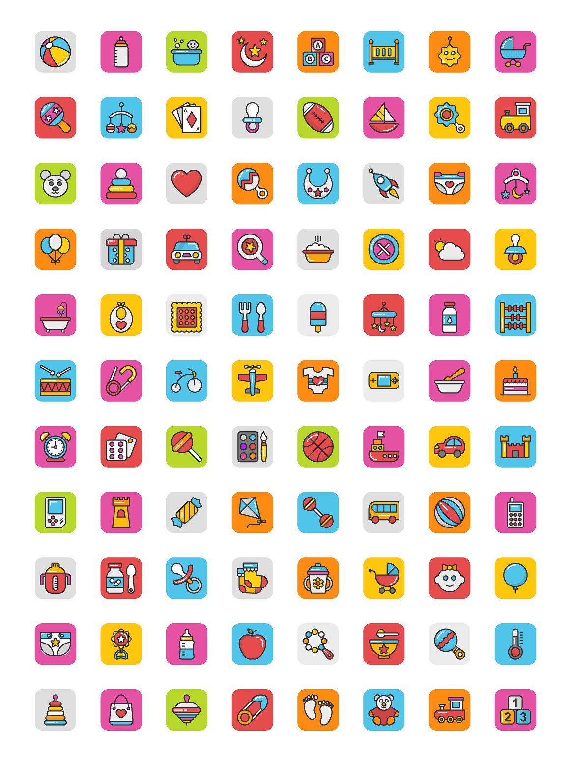 88 Baby and Kids Icons