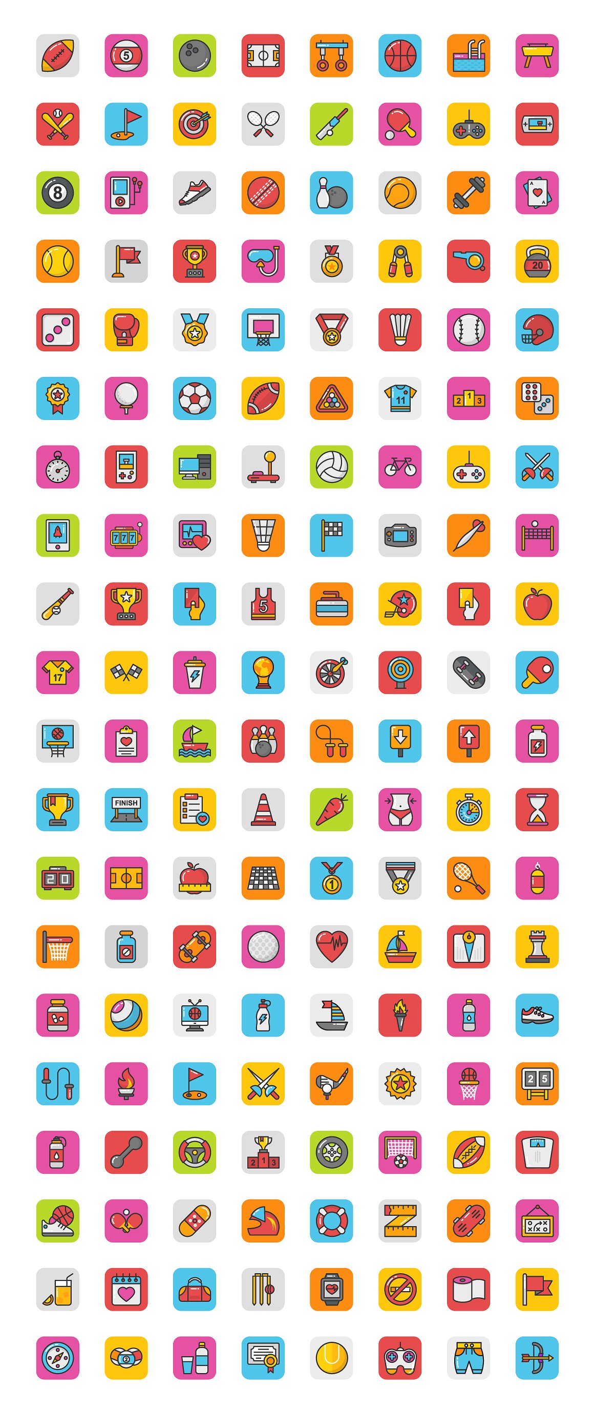 160 Sports and Games Icons