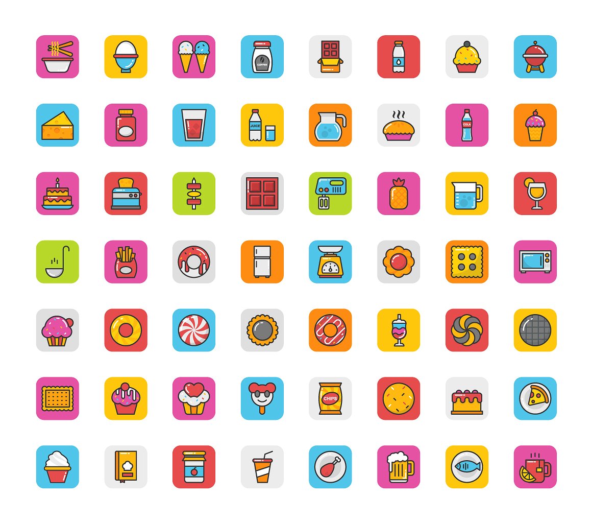 208 Food Icons