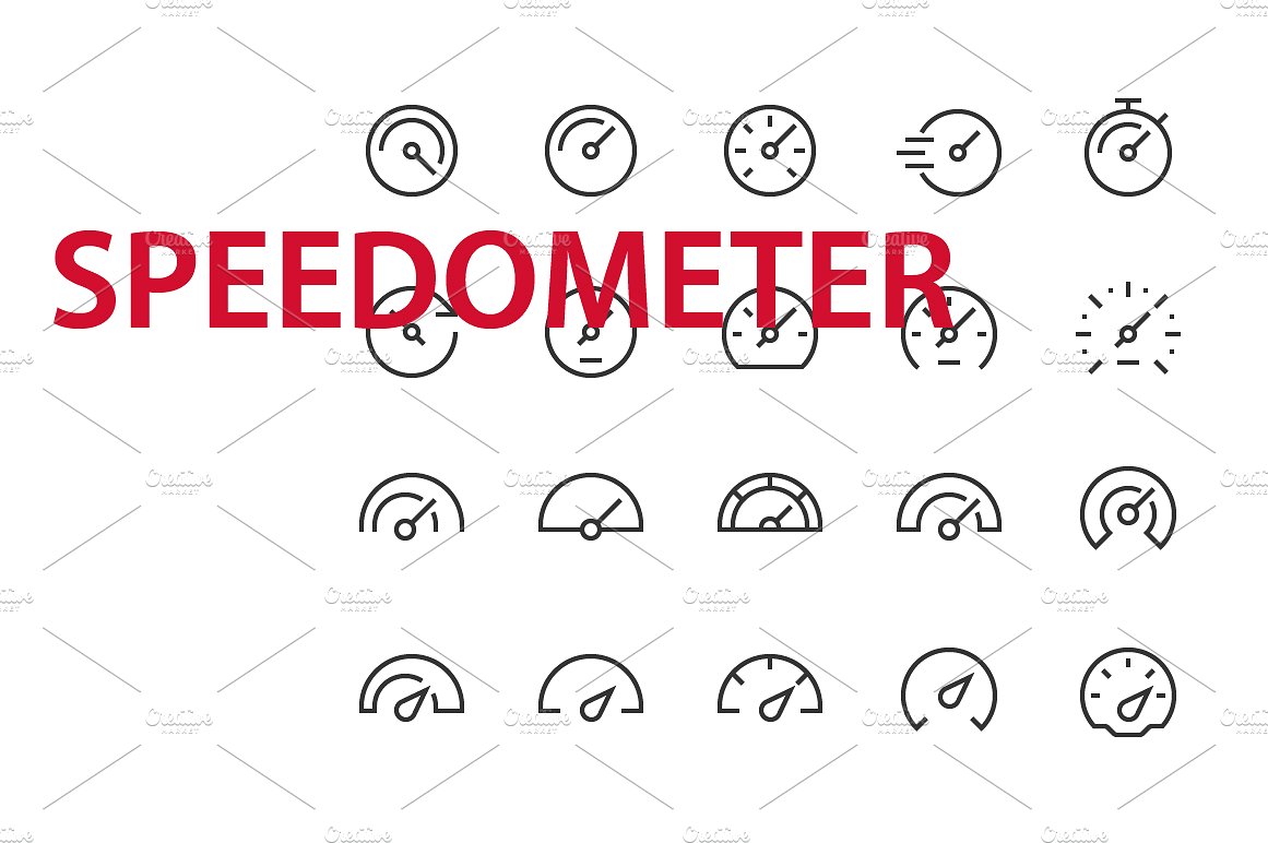 20 Speedometer UI icons