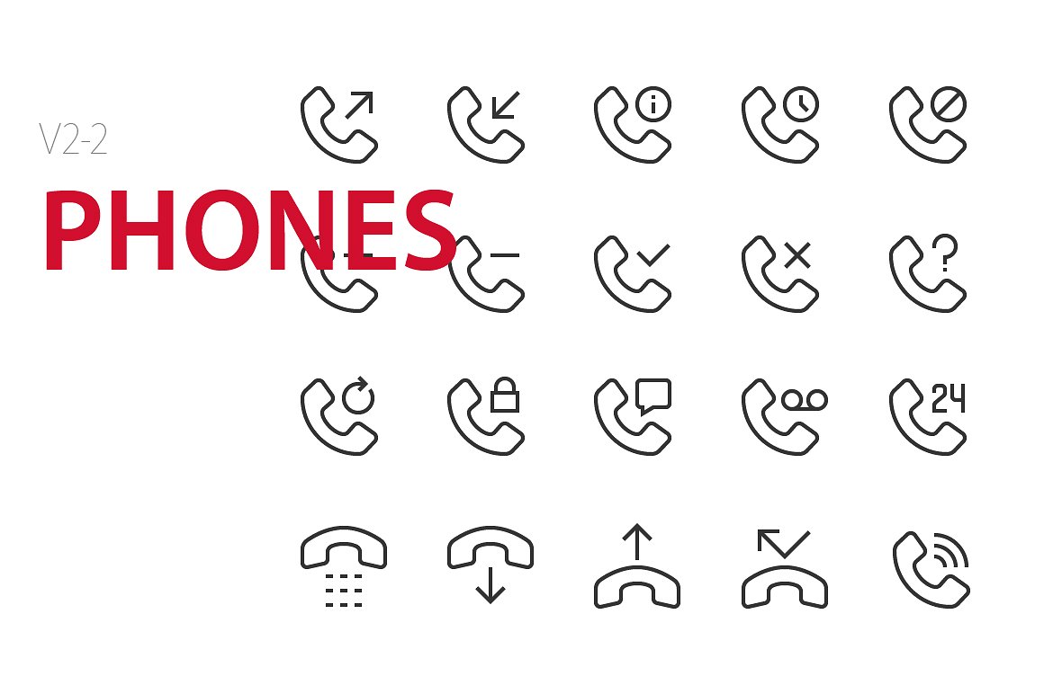 40 Phones UI icons