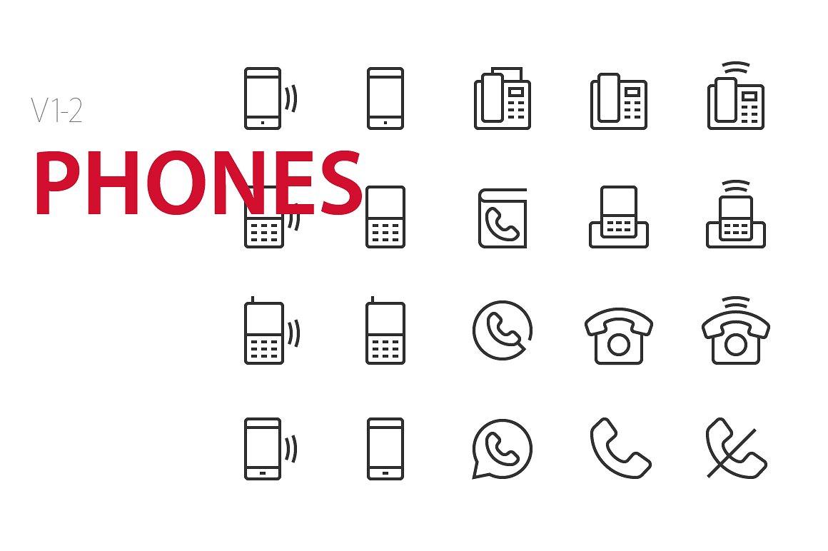 40 Phones UI icons