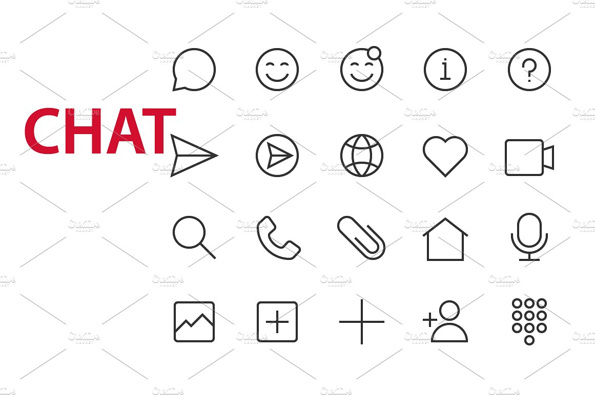 20 Chat UI icons