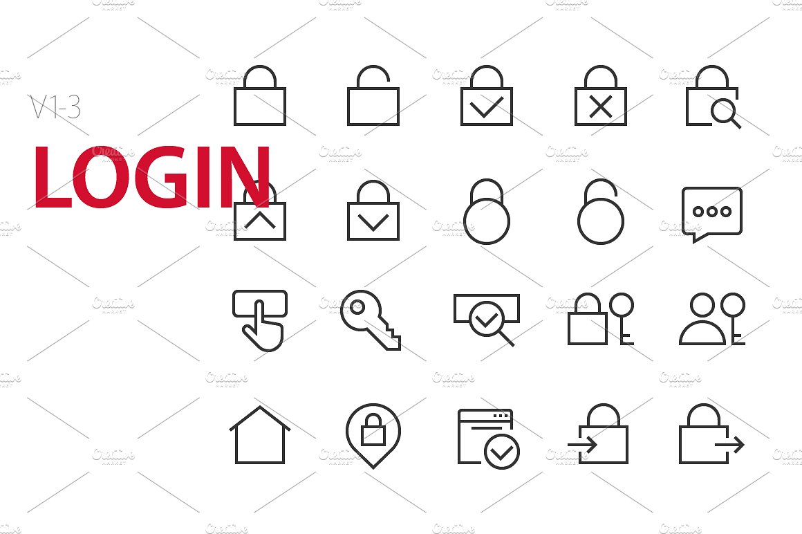 60 Login UI icons