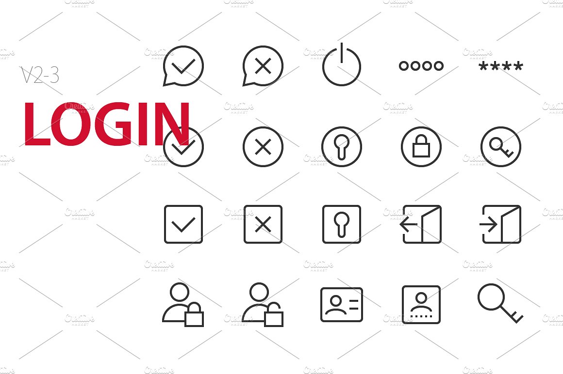 60 Login UI icons