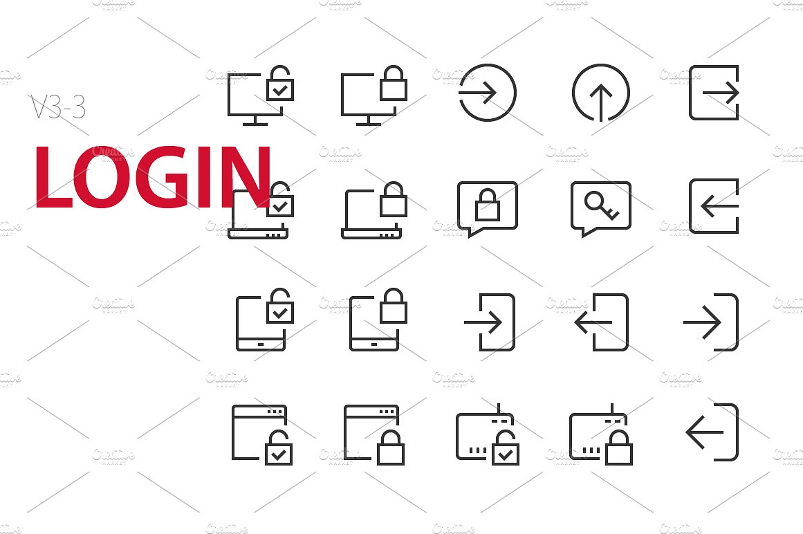 60 Login UI icons