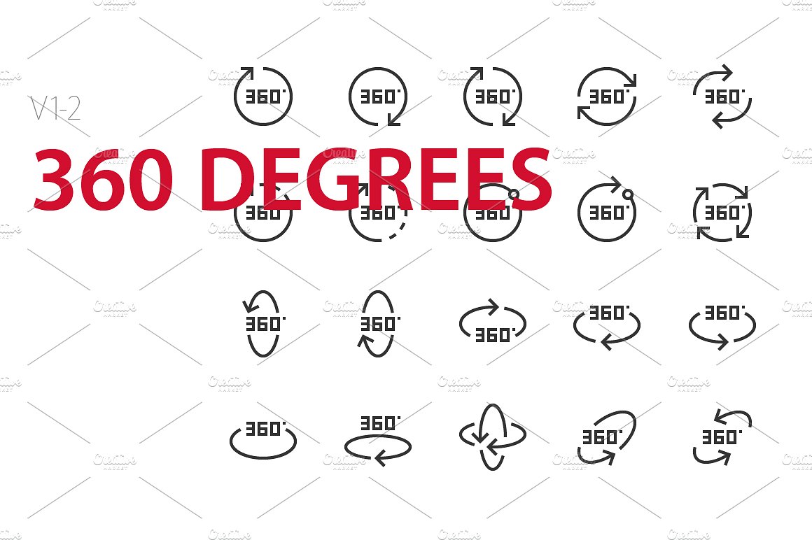 40 360 degrees UI icons